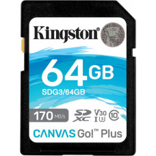 Картка пам'ятi KINGSTON SDXC 64 GB Canvas Go+ U3 V30 (R170/W70)