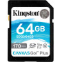 Картка пам'ятi KINGSTON SDXC 64 GB Canvas Go+ U3 V30 (R170/W70)
