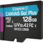 Картка пам'ятi KINGSTON 128GB microSDXC C10 UHS-I U3 A2 (SDCG3/128GBSP)