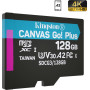Картка пам'ятi KINGSTON 128GB microSDXC C10 UHS-I U3 A2 (SDCG3/128GBSP)