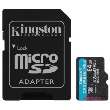 Картка пам'ятi KINGSTON microSDXC 64Gb Canvas Go+ U3 V30 (R170/W70)+ad
