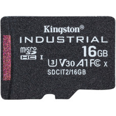 Картка пам'ятi KINGSTON microSDHC 16GB Industrial pSLC C10 A1