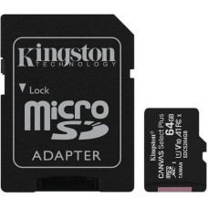 Картка пам'ятi KINGSTON microSDXC 64Gb Canvas Select+ A1 (R100/W10) +ad
