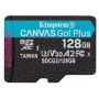 Картка пам'ятi KINGSTON microSDXC 128Gb Canvas Go+ U3 V30 (R170/W90)+ad
