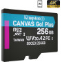 Картка пам'ятi KINGSTON microSDXC 256Gb Canvas Go+ U3 V30 (R170/W90) no ad