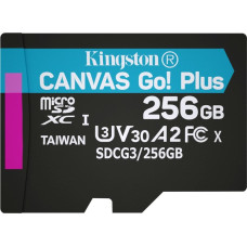 Картка пам'ятi KINGSTON microSDXC 256Gb Canvas Go+ U3 V30 (R170/W90) no ad