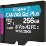 Картка пам'ятi KINGSTON microSDXC 256Gb Canvas Go+ U3 V30 (R170/W90) no ad