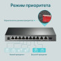Коммутатор TP-Link TL-SG1210MP (9хGE PoE+, 1xSFP/GE, 1xGE, max PoE 123W)
