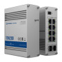 Коммутатор Teltonika TSW200 (TSW200000010) (industrial, unmanaged, 8xGE PoE+, 2xSFP, IP30, ALU Case, 2 pin industrial DC, max PoE 240W)