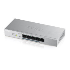 Коммутатор ZYXEL GS1200-5HP v2 (GS1200-5HPV2-EU0101F) (1xGE, 4хGE PoE, max 60W, металл, настольный, бесшумный, WebSmart)