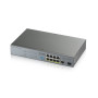 Коммутатор для видеонаблюдения ZYXEL GS1300-10HP (GS1300-10HP-EU0101F) (1хGE, 8xGE PoE+, 1хSFP, Max PoE 130W, металл, дальность передачи питания до 250 м)