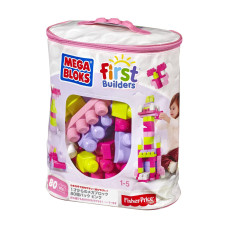 Конструктор Mega Bloks рожевий у мішку 80 деталей (DCH62)