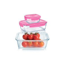 контейнер LUMINARC PURE BOX ACTIVE /НАБІР/прям./380+820+1220 мл+pink Bag (P9972)