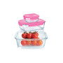 контейнер LUMINARC PURE BOX ACTIVE /НАБІР/прям./380+820+1220 мл+pink Bag (P9972)