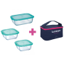 контейнер LUMINARC KEEP'N BOX /НАБІР/380*2 квадр +820 прям мл+Bag (P8001)