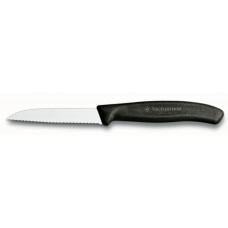 Кухонный нож Victorinox SwissClassic для овощей 8см, волнистое лезвие, черный (6.7433)
