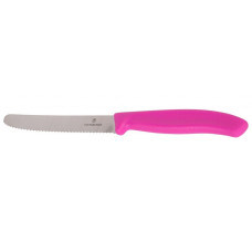 Кухонный нож Victorinox SwissClassic для нарезки 8 см, волнистое лезвие, розовый (6.7636.L115)