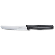 Кухонный нож Victorinox Standart для овощей 11 см, с волнистым лезвием, черный (5.0833)