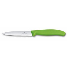 Кухонный нож Victorinox SwissClassic для нарезки 10 см, волнистое лезвие, зеленый (6.7736.L4)