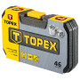 Набор инструментов Topex торцевых головок 1/4 "CrV, 46 шт. (38D640)