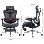 Крісло офісне Sihoo Doro C300L Mesh Black with footrest (Doro-C300L-A3-101-JT)