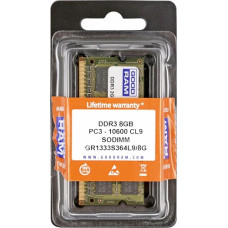Оперативний запам'ятовувальний пристрій GOODRAM для ноутбука DDR3 8Gb 1333Mhz БЛИСТЕР