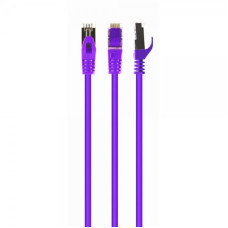 Патч-корд S/FTP Cablexpert (PP6A-LSZHCU-V-10M) cat.6a, литий, 50u "штекер із засувкою, 10м, фіолетовий