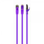 Патч-корд S/FTP Cablexpert (PP6A-LSZHCU-V-10M) cat.6a, литий, 50u "штекер із засувкою, 10м, фіолетовий