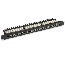 Патч-панель 19" 24 порта UTP 0.5U cat.5e с менеджментом кабеля Hypernet (PP-UTP24-WMR-05U)