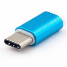 Адаптер Dengos microUSB-USB Type-C Blue (ADP-007)