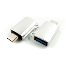 Переходник Dengos OTG USB-USB-C Silver (ADP-019)