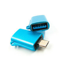 Переходник Dengos OTG USB-microUSB Blue (ADP-020)