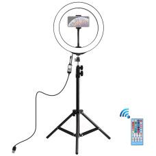 Кольцевая USB RGBW LED-лампа Puluz PKT3043 10" + штатив 1.1 м (PKT3043)