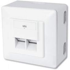 Розетка сетевая Digitus 2xRJ45 STP, cat. 6, для наружной проводки (DN-9006-N)