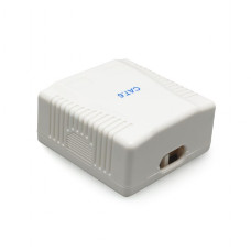 Розетка Cablexpert (NCAC-2F6-01) RJ-45, Cat6, зовнішня, біла