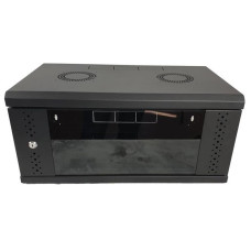 Шафа настінна EServer 19" 6U-600х500х370 (скло), чорна (ES-Е650B)