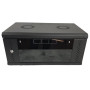 Шафа настінна EServer 19" 6U-600х500х370 (скло), чорна (ES-Е650B)