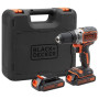 Шуруповерт BLACK&DECKER BL186KB, бесщет, 18V, 52Нм, Li-Ion, 2ак.