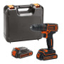 Шуруповерт BLACK&DECKER BDCDC18KB, 18V, 30Нм, Li-Ion, 2акк.