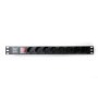 Силовой блок Eserver 19" 8 розеток, выкл., алюм. корпус PDU 220В, 16А (WT-2261A-GER-8WAY-WO)