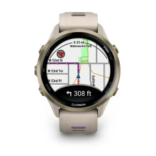 Смарт-годинник Garmin Forerunner 970 French Gray Soft Gold Titanium with French Gray/Translucent Indigo Silicone with Soft Gold Buckle (010-02969-62)