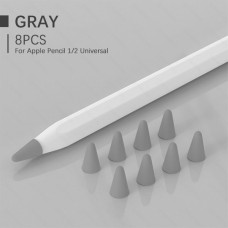 Чехол TPU Goojodoq для наконечника стилуса Apple Pencil (1-2 поколение) (8шт) Grey (1005001835985075G)