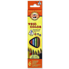 Карандаши цветные Koh-i-Noor 3131 Triocolor, 6шт, set of triangular coloured pencils (3131006004KS)