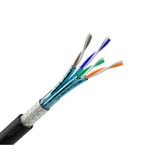 Кабель для зовнішньої прокладки OK-Net КПпПО-ВПЕ (1000) S/FTP, CAT 7A, 4х2х0,58, бухта 500м (7935107)