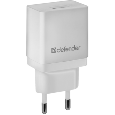 мережева зарядка DEFENDER (83549)EPA-10 біла, 1хUSB, 5V / 2.1А, пакет