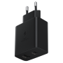 мережева зарядка SAMSUNG EP-TA220NBEGRU 35W Charger Duo USB-C+USB Чорний