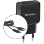мережева зарядка DEFENDER (83581)UPС-21 2xUSB,5V/2.1А кабель microUSB