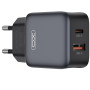 Мережевий зарядний пристрій XO L156 (1USB-С, 1USB, 3А) PD, QC 3.0 Black (L156.black)