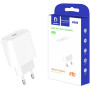 Мережевий зарядний пристрій Denmen DC06 (1USB 3.6A) PD20W+QC3.0 White (DM-DC06-WH)