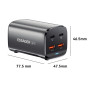 Мережевий зарядний пристрій Essager Collection 67W GaN (2xUSB-A, 2xUSB-C) Black (ECT2AC-JYB0G-Z)